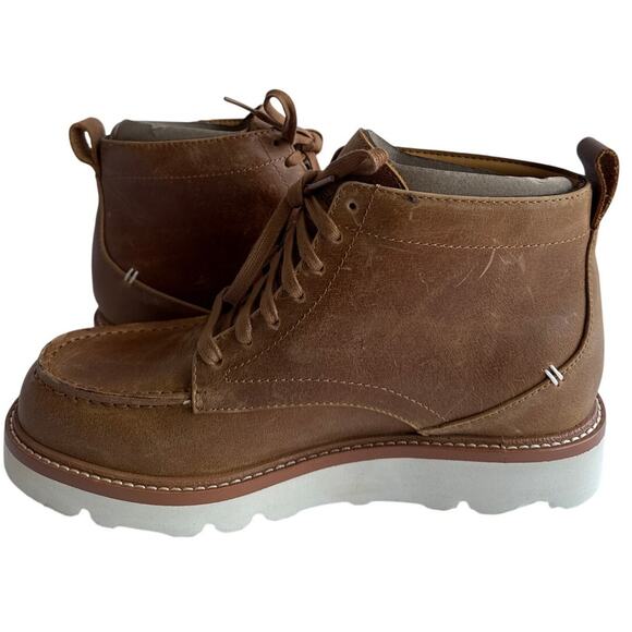 LABEL Go-to Moc Boot Men\'s Size 9 M Brown Leather Ankle Lace Up Vibram Sole main image 7